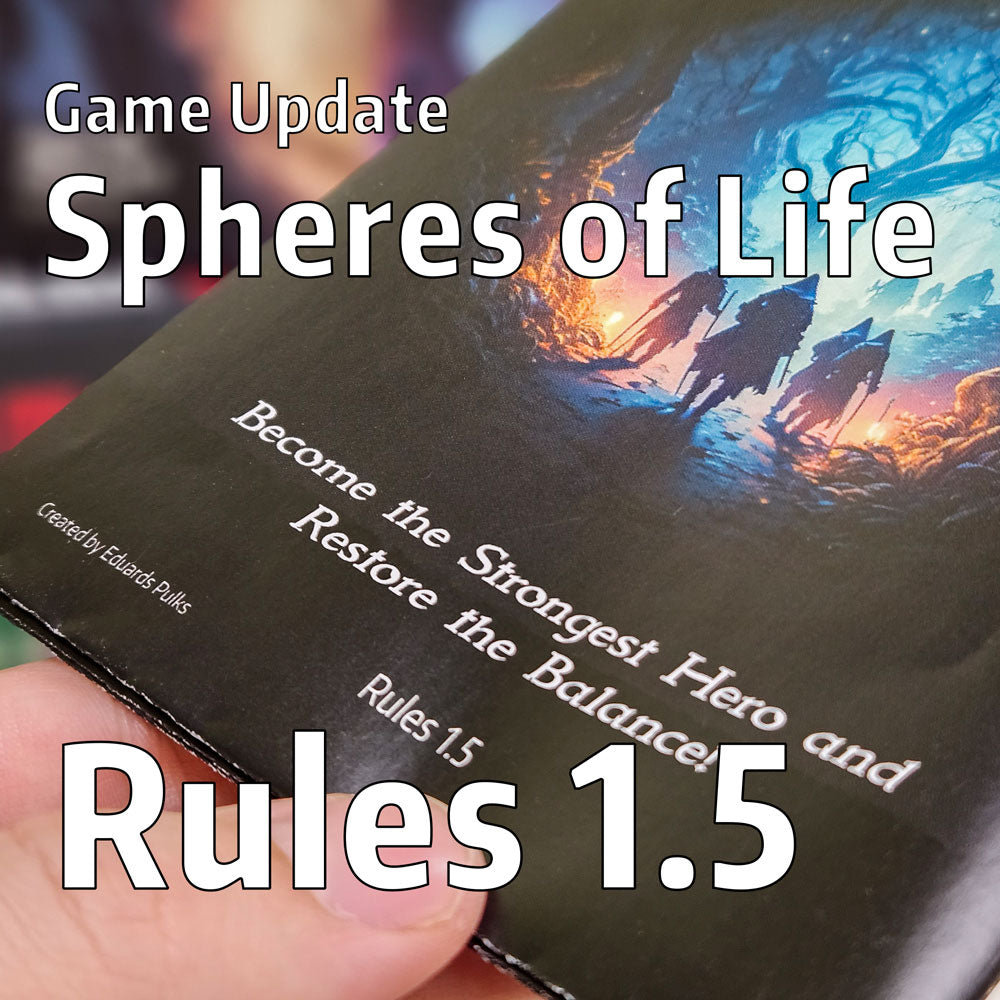 cover image of an article about rule update 1.5 for the card game spheres of life mythical forest
