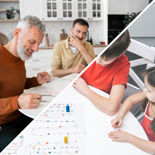 cover image for an article discussing why board games are not only for kids but also for adults, the picture depicts the age gap when playing tabletopgames