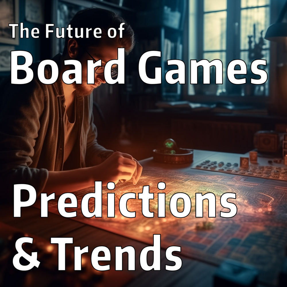 cover image for an article about the future of board games. emerging trends and predictions