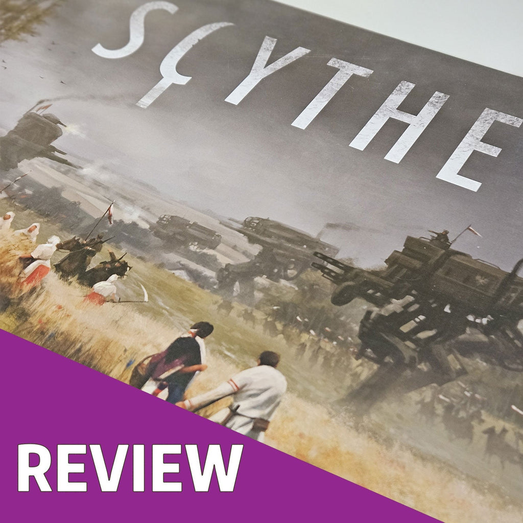 cover image for a review article about scythe board game