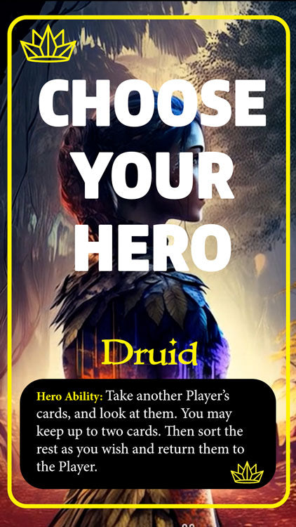 choose your hero - spheres of life card game, druid hero 